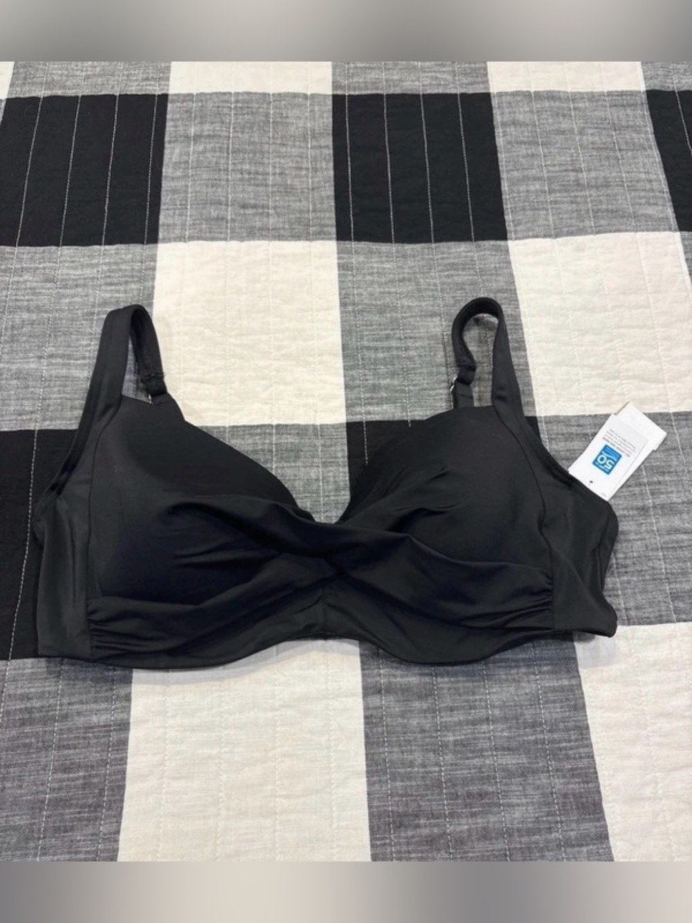 Lands' End Black Wireless Swim Bra